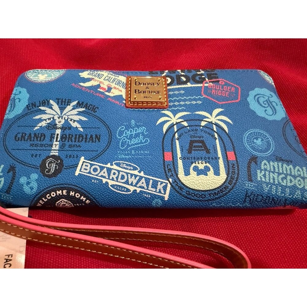 Dooney & Bourke Disney DVC Vacation Club Blue Zip Wristlet Wallet - Picture 2 of 8